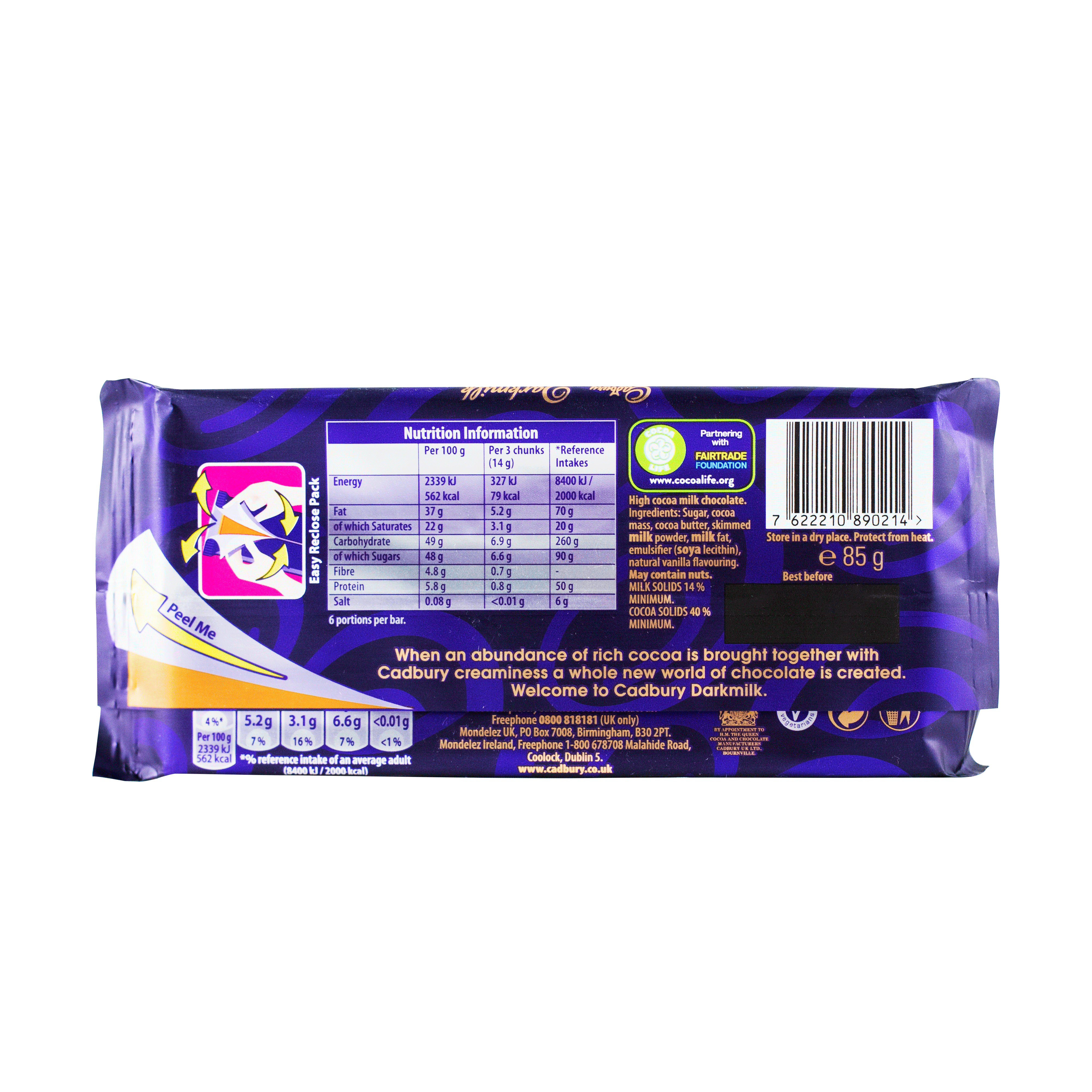 Cadbury Dairy Darkmilk 80g