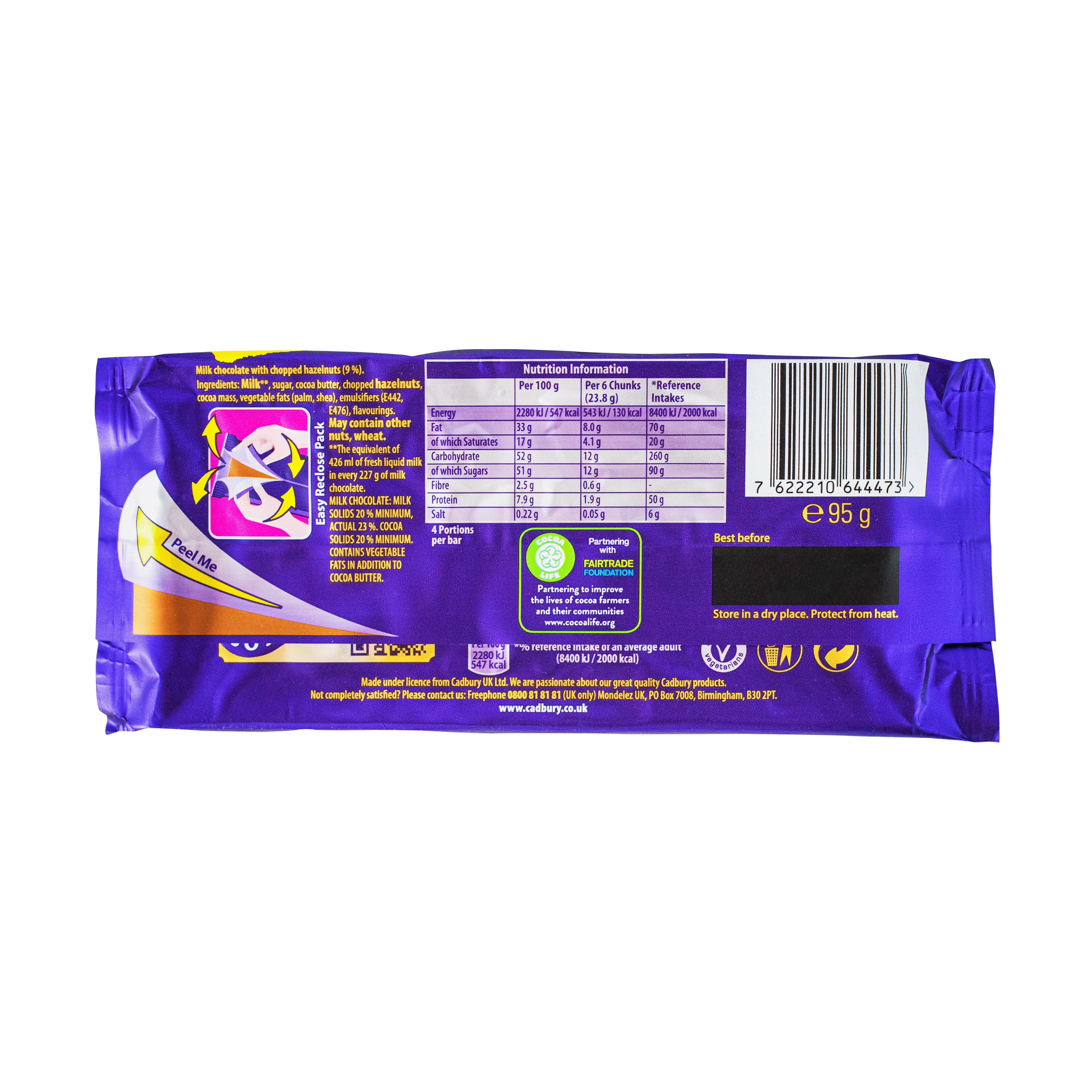 Cadbury Dairy Milk Chopped Nut 95g