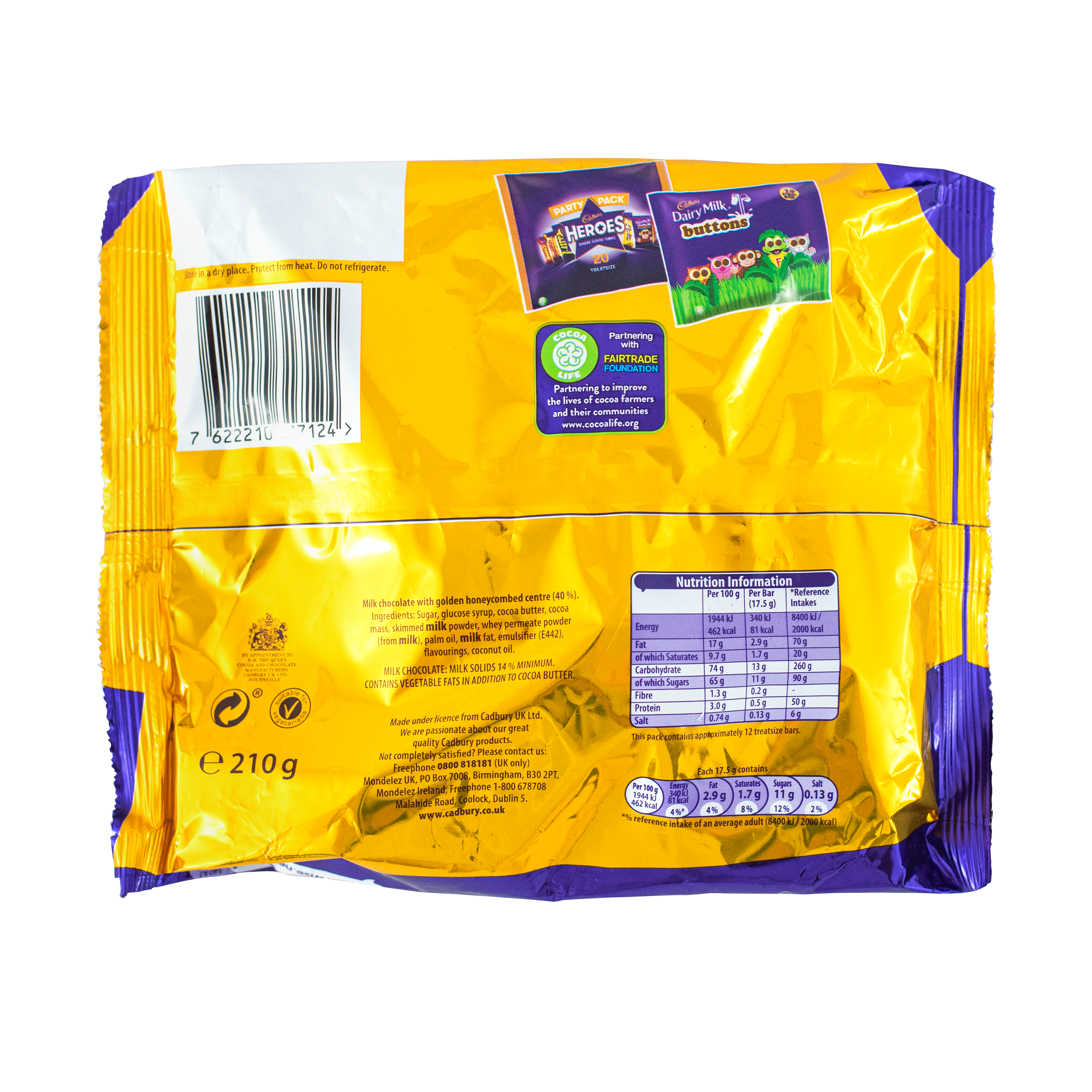 Cadbury Crunchie 12 Treat Size 210g