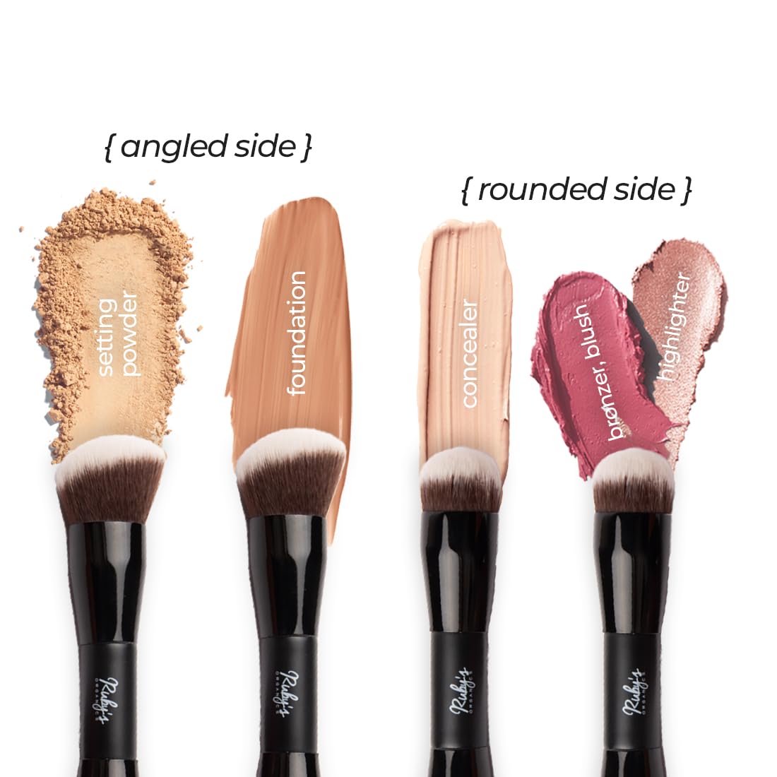 Ruby's Organics Dual Ended Blush-Foundation Brush